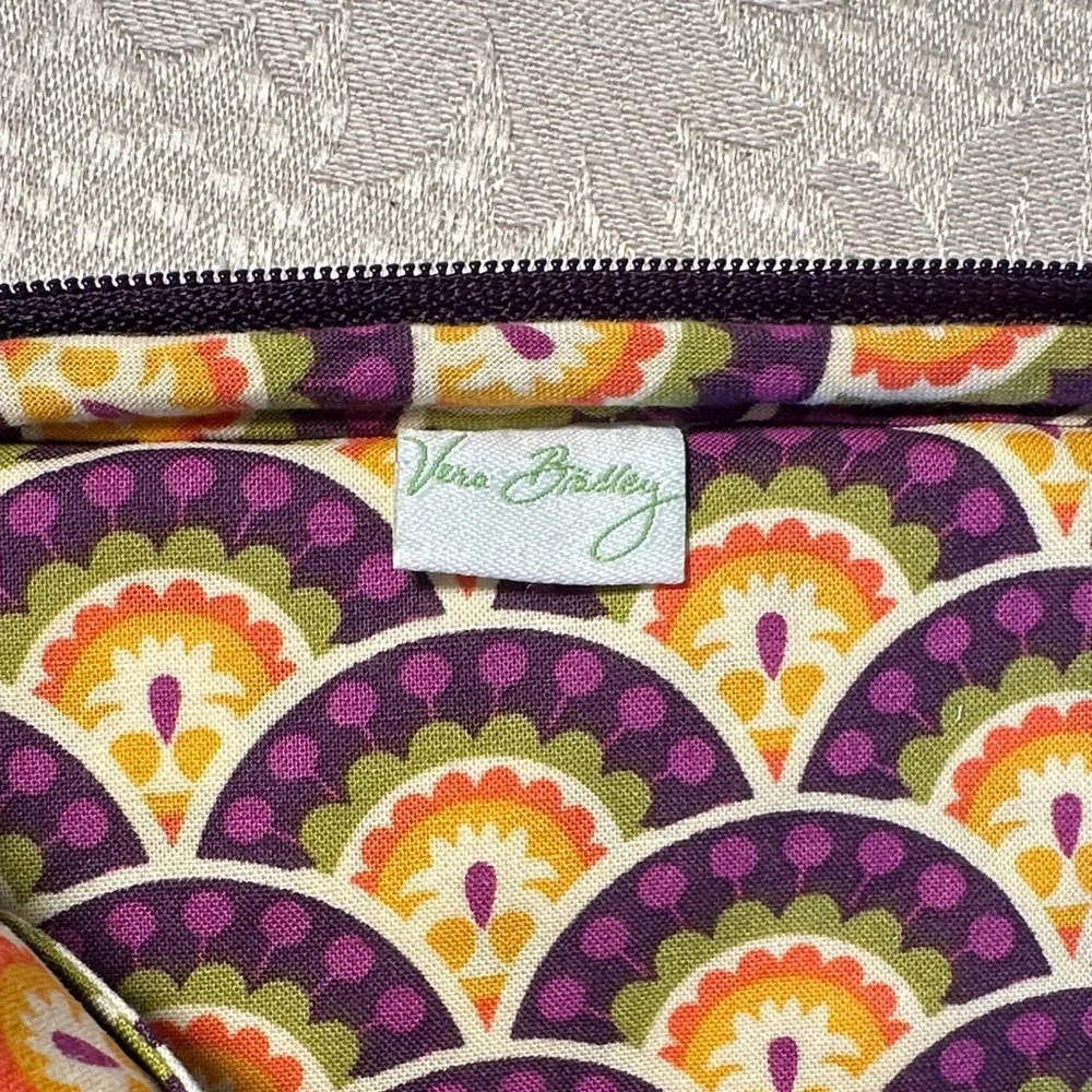 Vera Bradley Purple, Green, Orange & Yellow Quilted Tablet  Zip Pouch